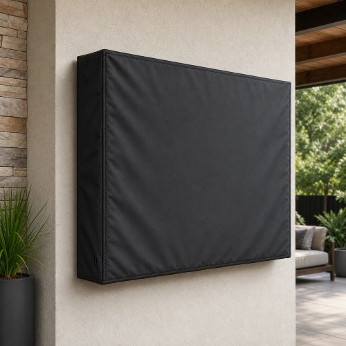 42-45 Inch TV Covers - loose black fabric scene 1