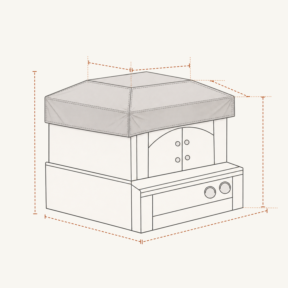 Pizza oven and outdoor kitchen covers